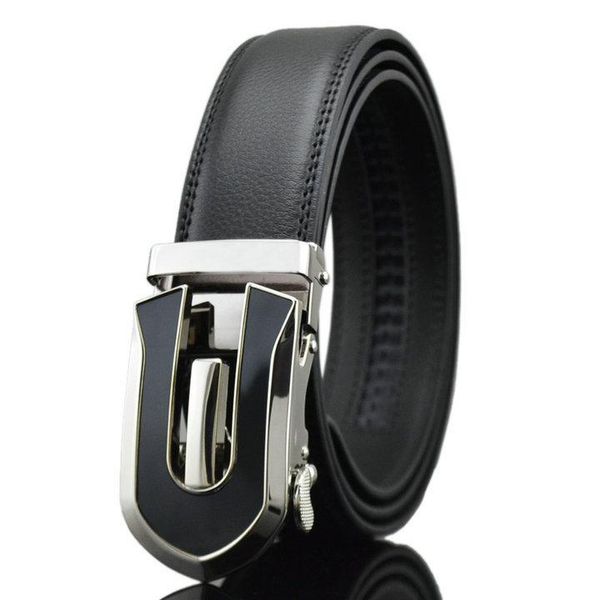 

Automatic buckle Genuine Leather mens belt New designer business gold belt men waistband belt for men 110cm-130cm