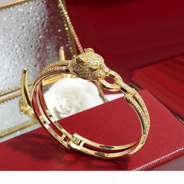 

now exquisite animals classic wedding bangle for woman fashion cheetah head bangles gold silver lover gift jewelry for woman, Golden;silver