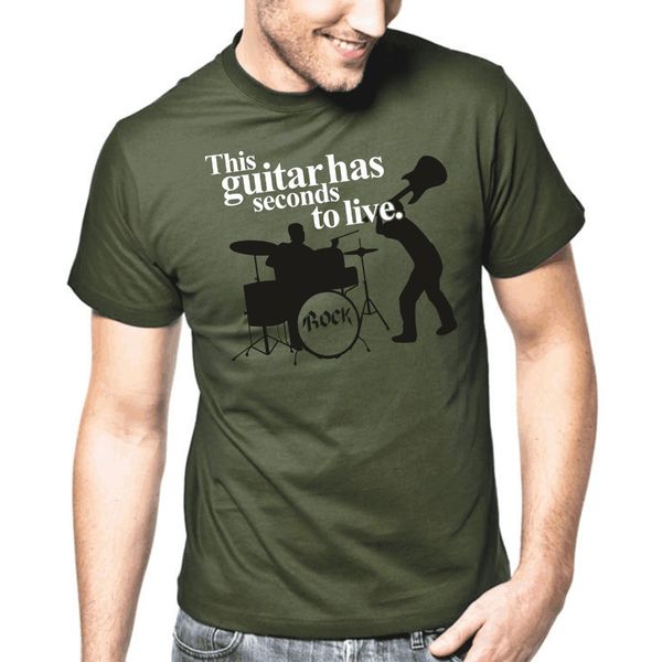 

2019 new arrive mens short sleeve cotton hip hop t-shirt homme print tee shirts this guitar has seconds to liveslim fit t shirt