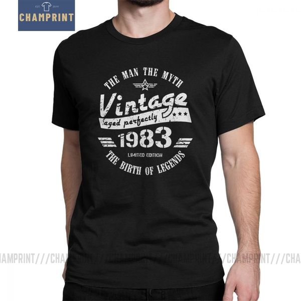 

man vintage 1983 36th birthday t shirt gift for men t-shirts leisure crew neck short sleeved clothes 100% cotton tees wholesale