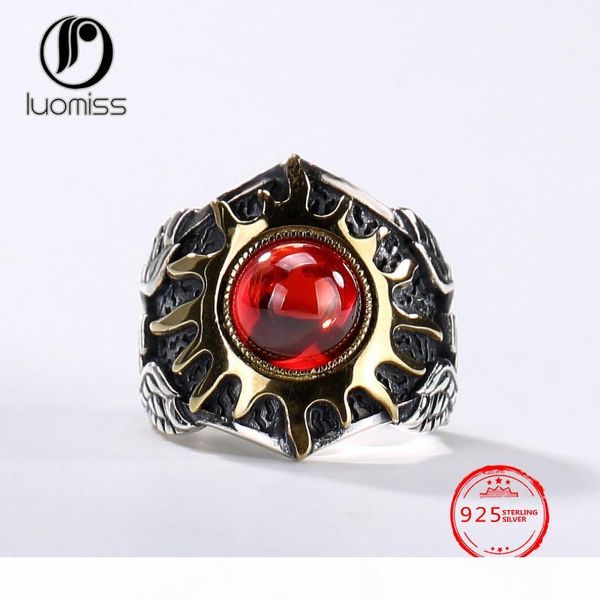 

100% s925 sterling silver adjustable retro sun god apollo ring for men boys, Golden;silver