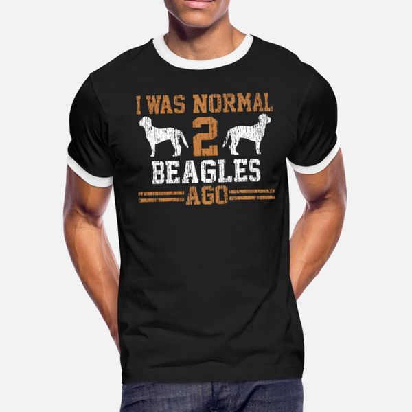 

beagle i was normal two beagles ago gift t shirt men print short sleeve crew neck famous breathable spring autumn kawaii shirt