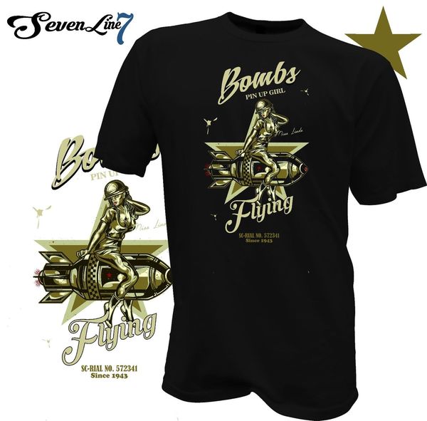 

2019 summer прохладный tee shirt футболка pin up bomb flieger flugzeug rc flug thunderbird bombshell армии сша смешной футболку