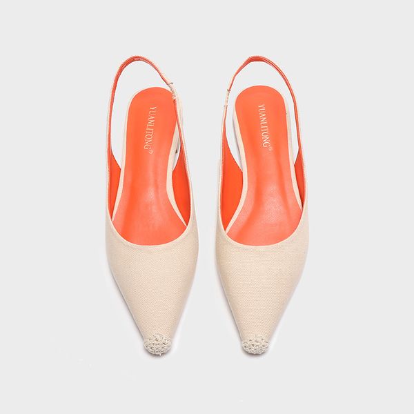 

2020 slippers women women sandals slingbacks mixed colors waterproof pointed retro-style woman flats slippers, Black