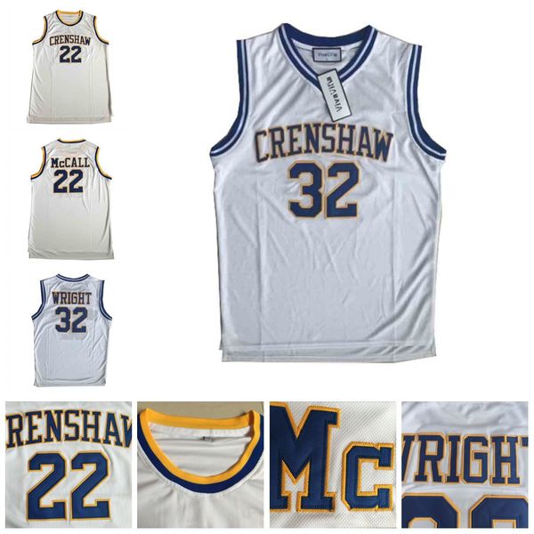 

22 quincy mccall 32 monica wright crenshaw high school movie jerseys mens love and basketball stitched college basketball jerseys, Black
