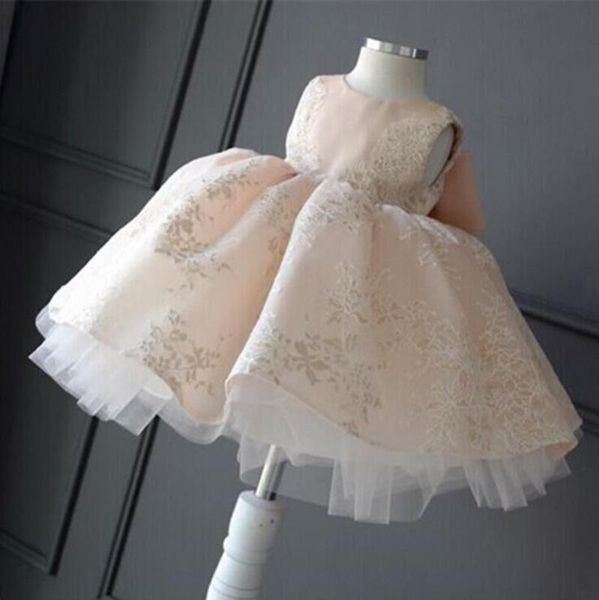 

children's wedding & party dress flower girl dresses princess girls o-neck sleeveless print big bow ball gown tutu dress, Red;yellow