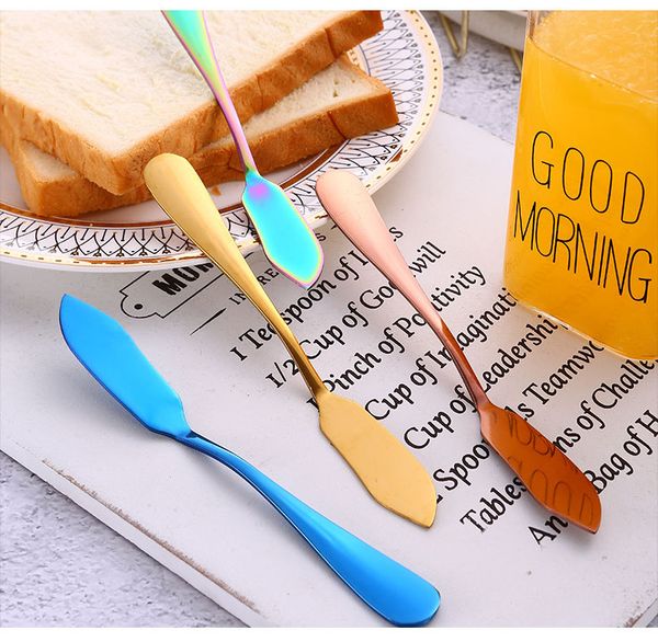 

long handle stainless steel butter knife jam butter spatula kitchen pastry cake steak knives cream bread knife dinnerware