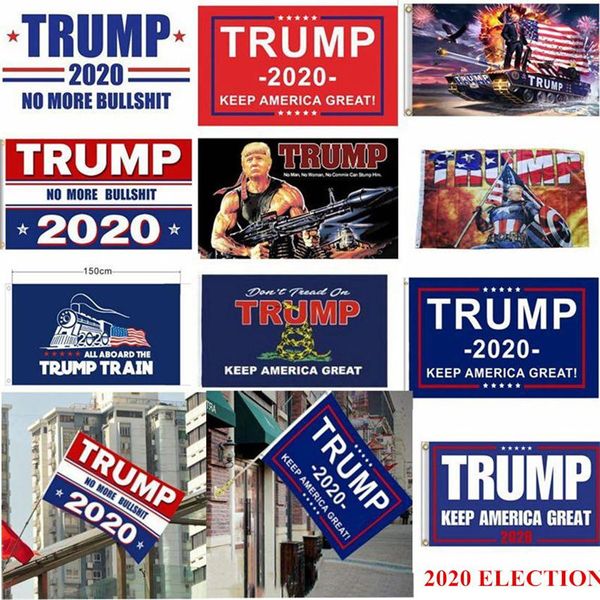 

DHL Shipping 2020 Election Trump Flags 90*150cm Polyester Printed Trump Flag Keep America Great Again President Campaign Banner