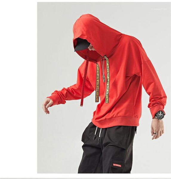 

мужские толстовки пуловер high street fashion tops mens конструктора с длинным рукавом толстовки любовь печатные ленты hiphop, Black