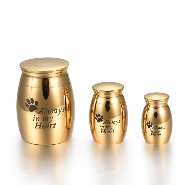 

always in my heart" and pet dog/cat pattern stainless steel cremation urn ashes holder memorial container pendant jewelry, Silver