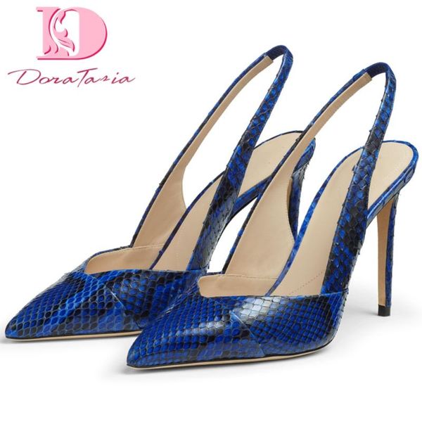 

doratasia 2020 new arrivals plus size 45 women sandals super high heel pointed toe platform pumps summer party woman shoes, Black