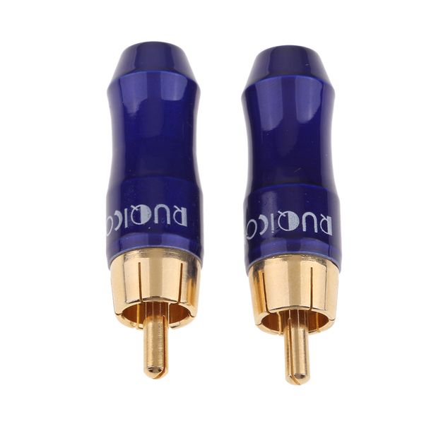 

2pcs металл мужской rca коннектор аудио dvd vedio адаптер акустический кабель