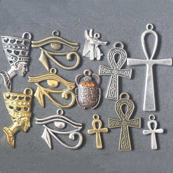 

ashion Jewelry Charms Egyptian Egypt Cross Evil Eye Charms Pendants for Jewelry Making Necklace Earrings Bracelet Keychain DIY Vintage Ac, Silver
