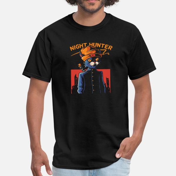 

night hunter тенниска мужчин печать хлопка круглый воротник kawaii сумасшедший новый стиль лето стиль уникальная рубашка