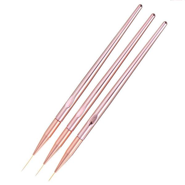 

3pcs portable soft fiber lightweight detailed painting spa art liner home nail brush set professional round head diy easy use