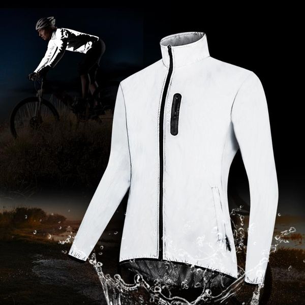 

racing jackets wosawe men's cycling silver windbreaker ultra-light windproof and water repellent zipper pockets long sleeves running co, Black;red