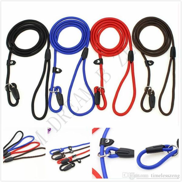 

durable pet dog nylon rope training leash slip lead strap adjustable traction collar animals supplies accessories0.6*130cm
