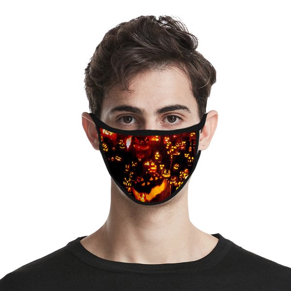 

2020 designer face mask cross-border new halloween 3d digital printing custom ice silk fabric men and women life mask wholesale face mask