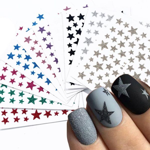

decoration glitter adhesive stickers colorful transfer diy nail slider nail 3d, Black