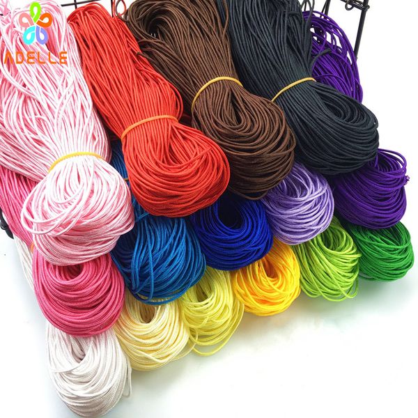 

yarn 2mm braided nylon rope polypropylene curtain blinds accessory diy 15 colors 90-100m, Black;white