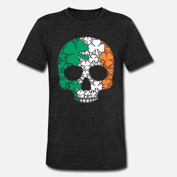 

irish skull shamrock t shirt men printing tee shirt round collar formal sunlight funny summer letters shirt