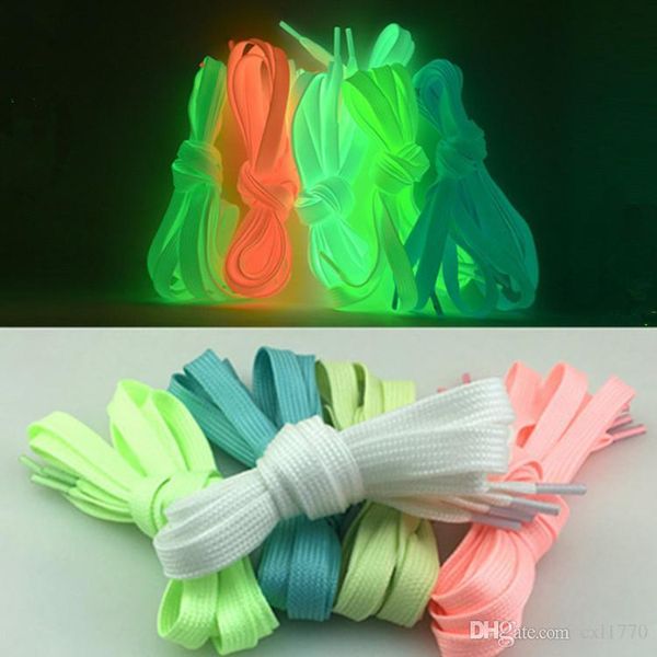 

us stock dhl luminous shoelace sport men women shoe laces glow in the dark fluorescent shoeslace for sneakers canvas shoes 1 pair, Black