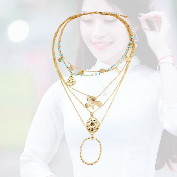 

1 pc cool charming unique special sunflower shape necklace alloy necklace geometric for women outdoor gifts party, Silver