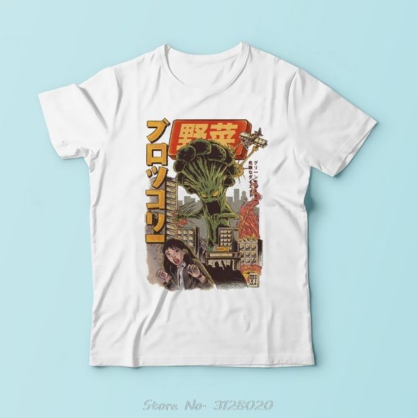 

япония аниме brocco и ramen kaiju fight прохладный tshirt мужчины лето новый белый с коротким рукавом повседневная тройники манга хлопок t s