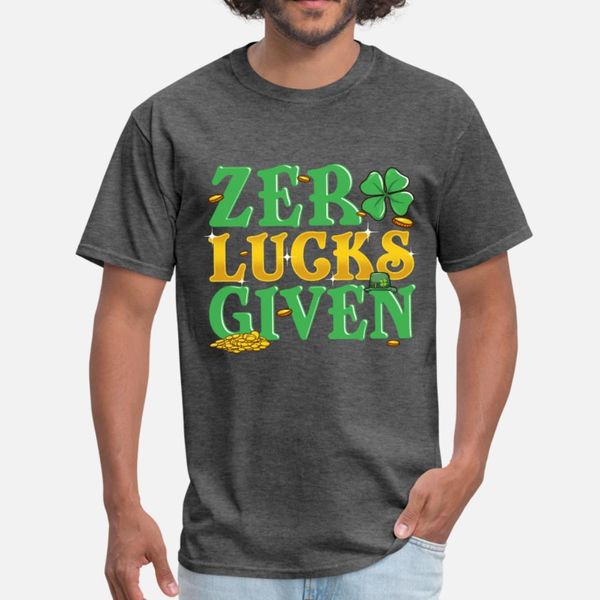 

zero lucks given st patricks day lucky irish t shirt men printing cotton round neck original cute building spring formal shirt