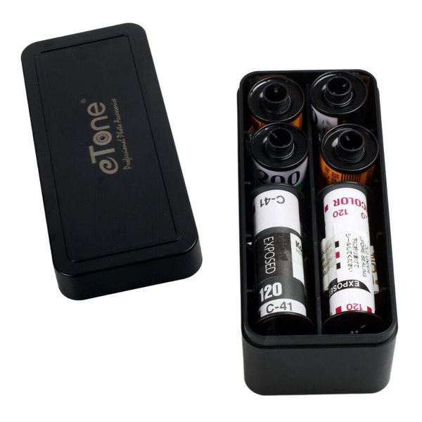 

etone 6 colors multi-format hard plastic film storage box case container for 120 135 220 35mm black and white 4x5 film case