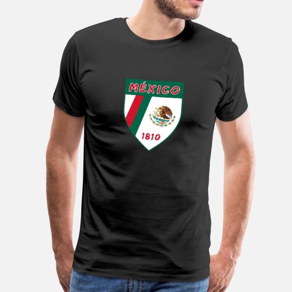 

mexico coat of arms with national colors gift t shirt men anti-wrinkle 100% cotton plus size 3xl solid color anti-wrinkle fashion
