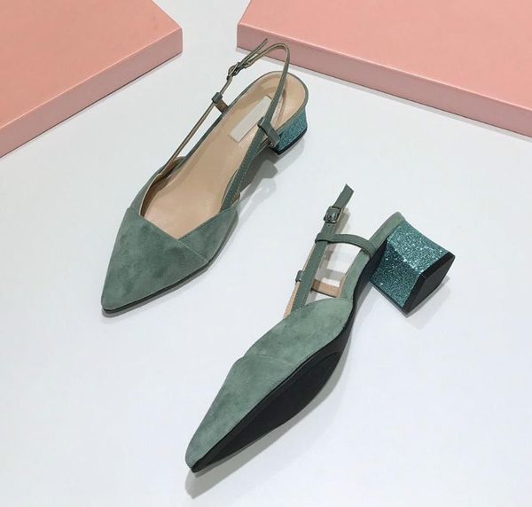 

luxury women's shoes designer slingback w block heel in green w sparkles leather fancy stilettos party outfit, Black