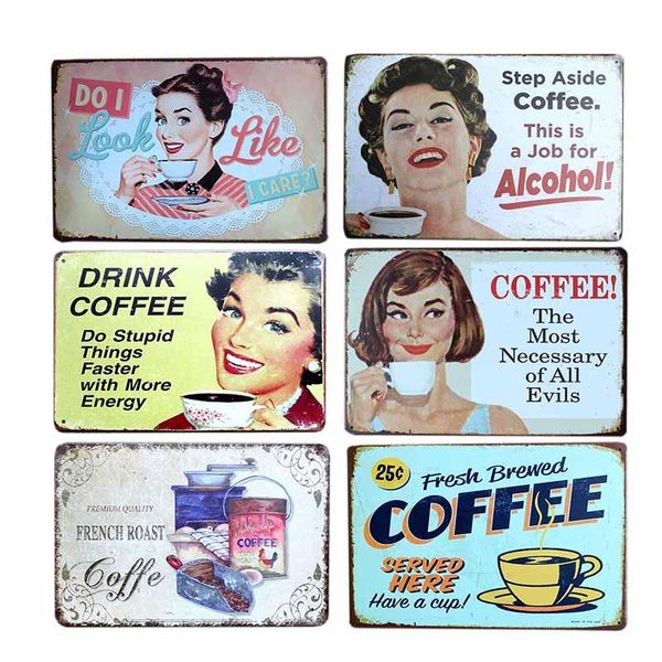 

sign bar decor plaque tin vintage pub poster decoration coffee plates wall 20x30cm retro decorative cafe metal home kqjrh