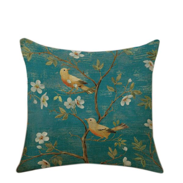 

cherry blossom bird cushion cover home textiles pillow cover waist pillows case drop shipping 8 x 18 inches