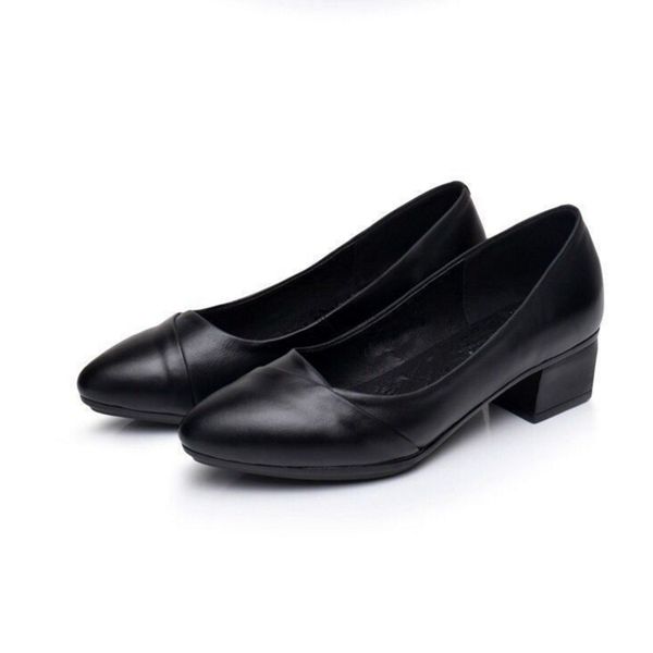 

marlisasa women cute wine red round toe for office lady classic black pu leather comfort high heel shoes zapatos de mujer f6002