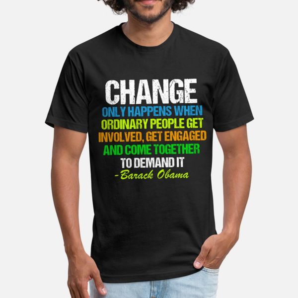 

obama change quote t shirt men create short sleeve o neck family anti-wrinkle casual summer style slim shirt
