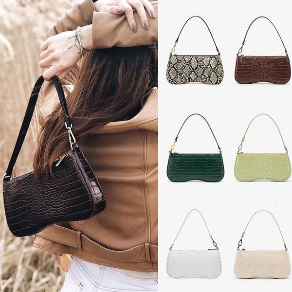 

vintage serpentine bag women shoulder bag crocodile pattern female handbags candy color women totes bags lady hand bags 2020 new