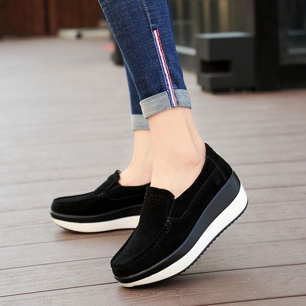

large size 35-42 women's shoes autumn sports shoes swinging bottom lazy single walking non-slip, Black