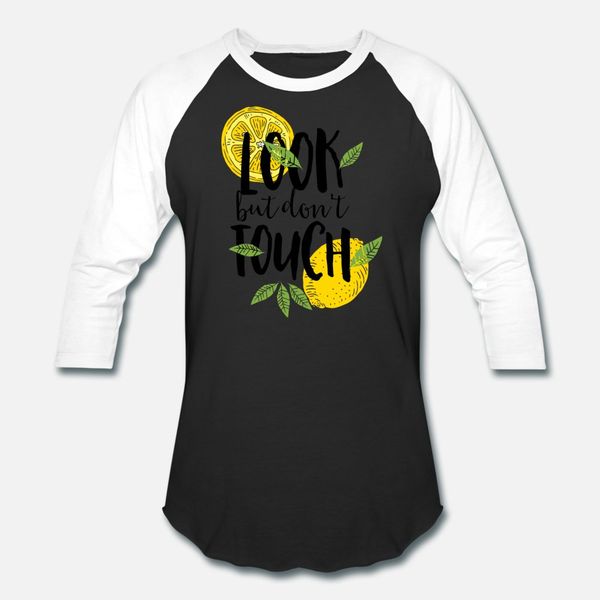

look but dont touch lemons t shirt men print 100% cotton o neck male crazy authentic spring formal shirt