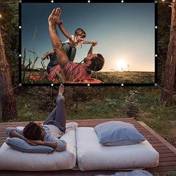 

foldable 16:9 projector 60 70 84 100 120 inch white outdoor projection screen tv home projector screen