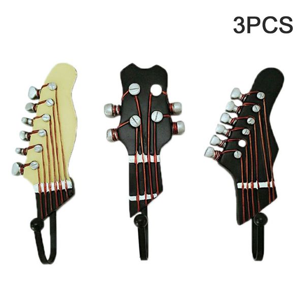 

3pcs/set kitchen home decor door retro wall mounted clothes hanger guitar heads