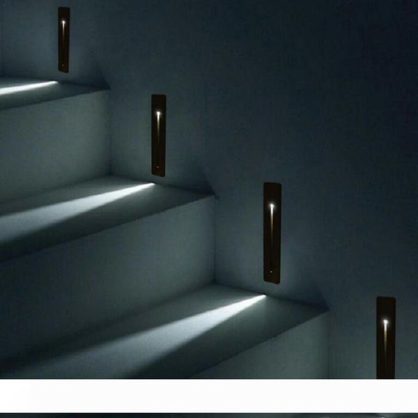 

Recessed 3W LED Stair Light Rectangle AC100-240V Indoor led wall Sconce lighting Stairs Step stairway Hallway staircase lamp