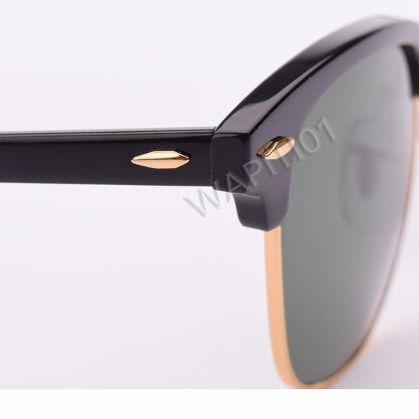 

designer sunglasses real oclos real plank acetate frame uv400 sun glass lenses sun glasses with black or brown leather case, box, White;black