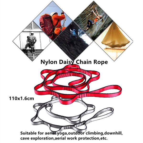 

daisy chain rope high strength anti-gravity air yoga hammock extended stretch belt double layer daisy chain climbing rope hammock tree rope