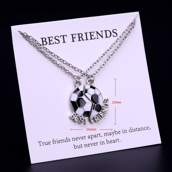 

soccer friends heart chain necklaces women men girl's jewelry party friendship gift drop shipping, Silver