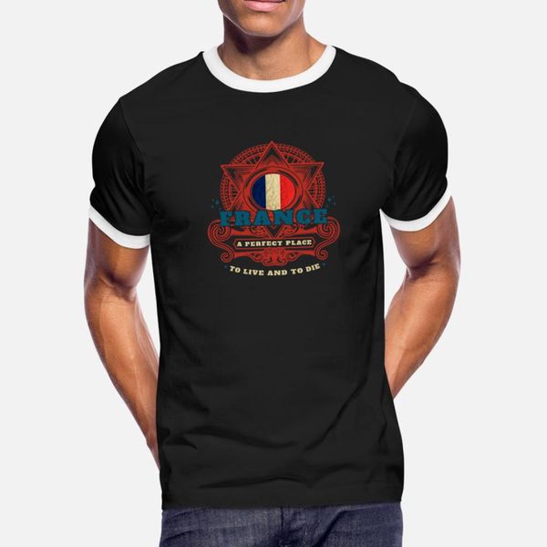 

france t shirt men customized short sleeve o-neck solid color gift humor summer style vintage shirt