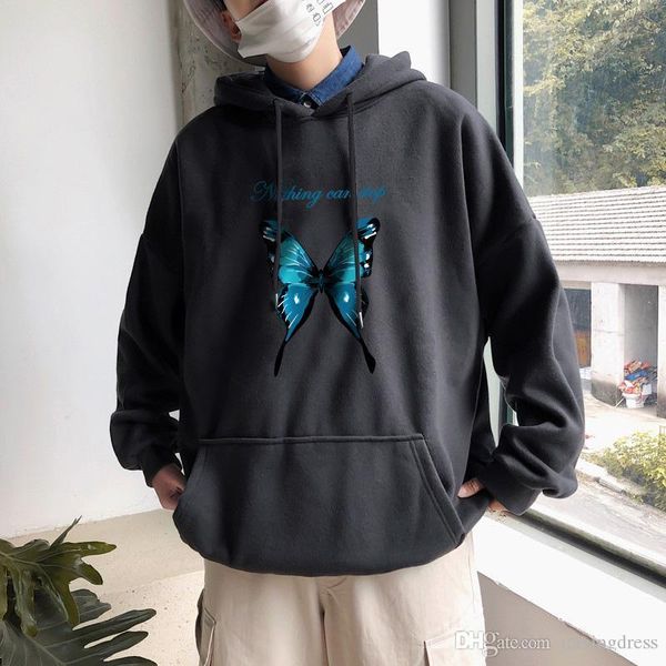 

new mens fashion hoodies and lovers' street hip-hop print pullover loose autumn plus size s-3xl sweater mens designer hoodies, Black
