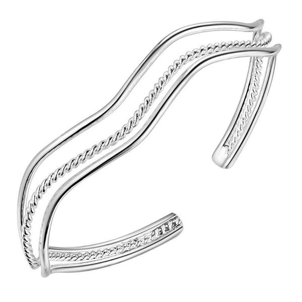 

new style fashion silver plated jewelry shape "m" bangle gifts for women ak099, Black