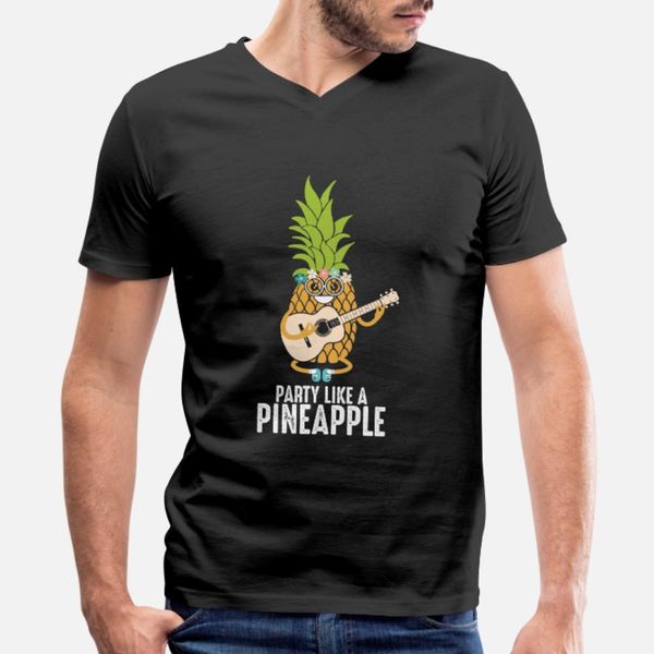 

guitar pineapple aloha hawaii holiday fruit t shirt men printed short sleeve size s-3xl trend cute casual summer style formal shirt