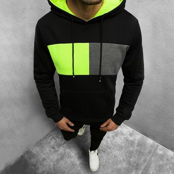 

2020 foreign trade cross-border european and american men's wear winter and winter with velvet and thickening hoodie cover head, Black